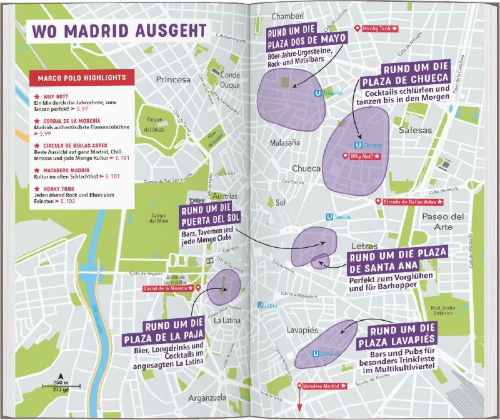 Buchcover und Innenansicht für das Buch: MARCO POLO Reiseführer Madrid