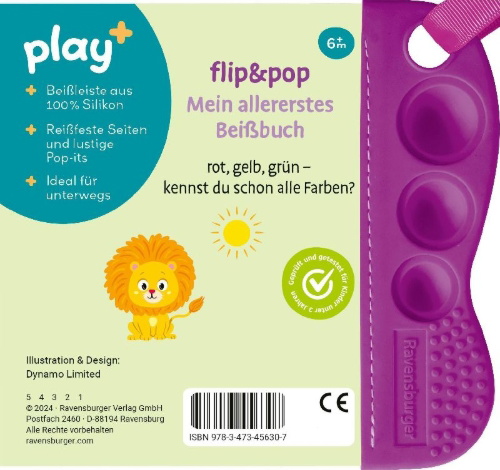 Buchcover und Innenansicht für das Buch: Play+ flip&pop Erste Farben - ab 6 Monate