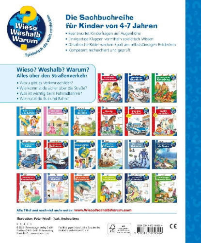 Buchcover und Innenansicht für das Buch: Wieso? Weshalb? Warum?, Band 50: Alles über den Straßenverkehr