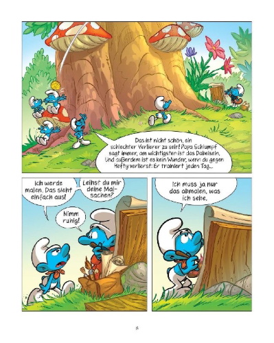 Buchcover und Innenansicht für das Buch: Grandir avec les Schtroumpfs 13