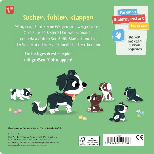 Buchcover und Innenansicht für das Buch: Wo seid ihr, kleine Hunde?