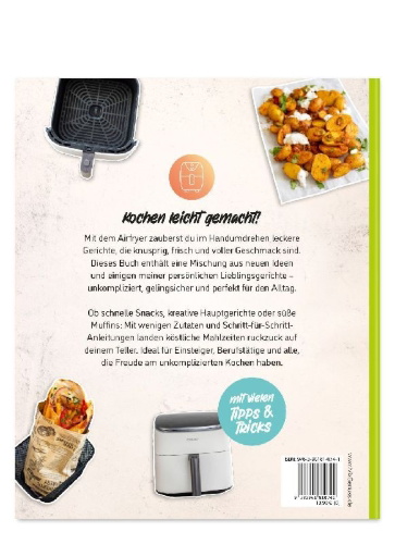 Buchcover und Innenansicht für das Buch: Lieblingsgerichte aus dem Airfryer
