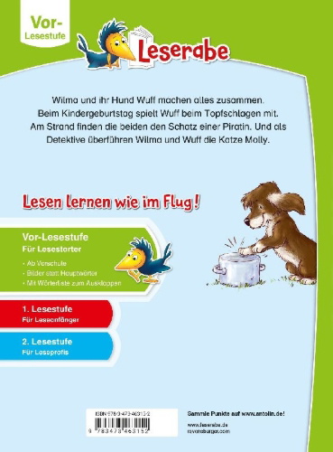 Buchcover und Innenansicht für das Buch: Leserabe Vor-Lesestufe - Wilma und ihr Hund Wuff