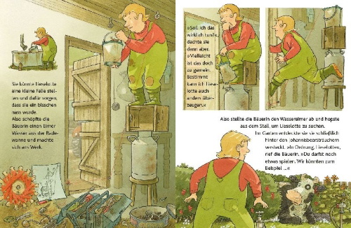 Buchcover und Innenansicht für das Buch: Lieselotte will nicht baden