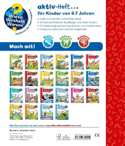 Buchcover und Innenansicht für das Buch: Wieso? Weshalb? Warum? aktiv-Heft: Fahrzeuge auf der Baustelle