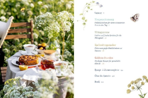 Buchcover und Innenansicht für das Buch: Rezepte aus dem Cottage Garden