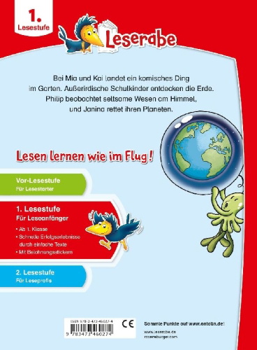 Buchcover und Innenansicht für das Buch: Leserabe - 1. Lesestufe: Weltraumgeschichten