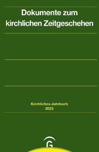 Buchcover und Innenansicht für das Buch: Dokumente zum kirchlichen Zeitgeschehen. Jahrgang 150, 2023