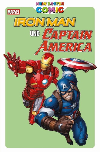 Buchcover und Innenansicht für das Buch: Mein erster Comic: Iron Man und Captain America