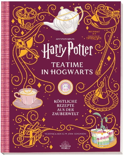 Buchcover und Innenansicht für das Buch: Harry Potter Afternoon Tea Magic: Official Snacks, Sips and Sweets Inspired by the Wizarding World