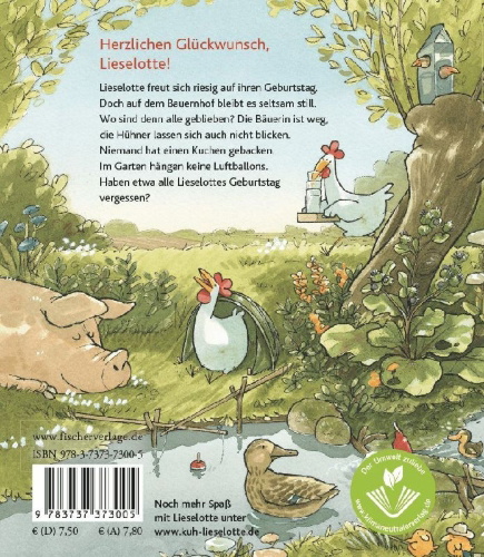 Buchcover und Innenansicht für das Buch: Ein Geburtstagsfest für Lieselotte (Mini-Ausgabe)