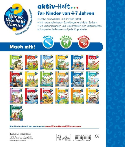 Buchcover und Innenansicht für das Buch: Wieso? Weshalb? Warum? aktiv-Heft: Feuerwehr