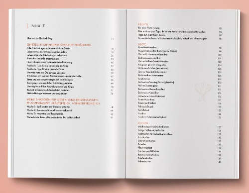 Buchcover und Innenansicht für das Buch: Heilen & Genießen