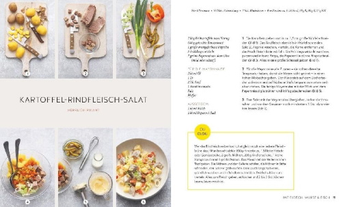 Buchcover und Innenansicht für das Buch: 1 Kartoffel - 40 Salate