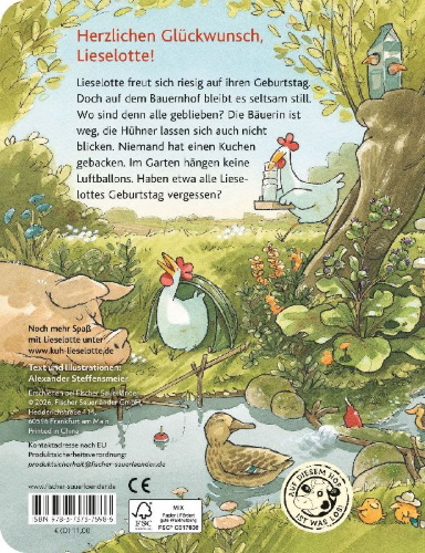Buchcover und Innenansicht für das Buch: Ein Geburtstagsfest für Lieselotte