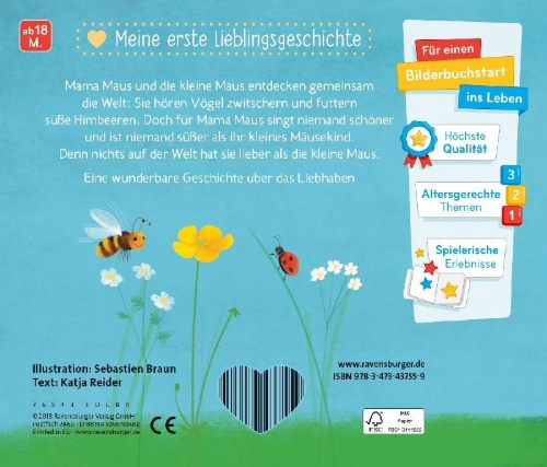 Buchcover und Innenansicht für das Buch: Meine erste Lieblingsgeschichte: Ich hab dich lieb, kleine Maus
