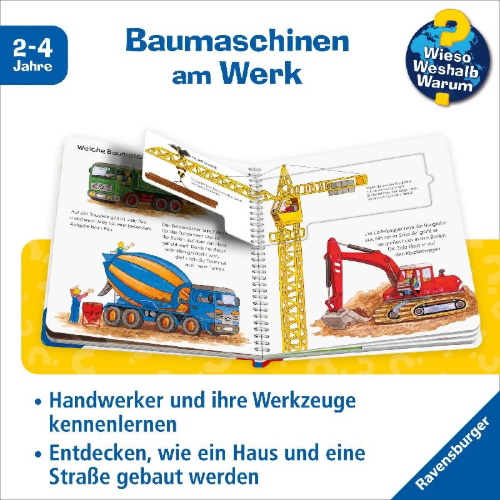 Buchcover und Innenansicht für das Buch: Wieso? Weshalb? Warum? junior, Band 7: Die Baustelle