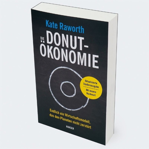 Buchcover und Innenansicht für das Buch: Doughnut Economics. Seven Ways to Think Like a 21st-Century Economist.