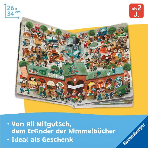 Buchcover und Innenansicht für das Buch: Mein Wimmelbuch: Unsere große Stadt