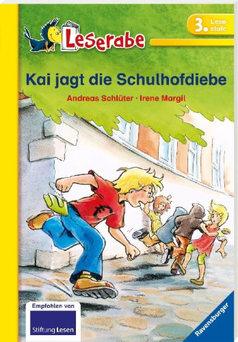 Buchcover und Innenansicht für das Buch: Kai jagt die Schulhofdiebe - Leserabe 3. Klasse - Erstlesebuch für Kinder ab 8 Jahren