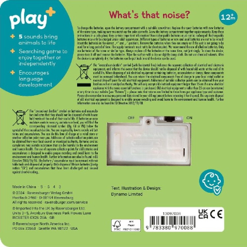 Buchcover und Innenansicht für das Buch: Play+ Shh ... who's there? Jungle Animals