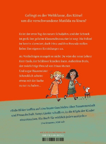Buchcover und Innenansicht für das Buch: Wir sind (die) Weltklasse - Die verschwundene Matilda