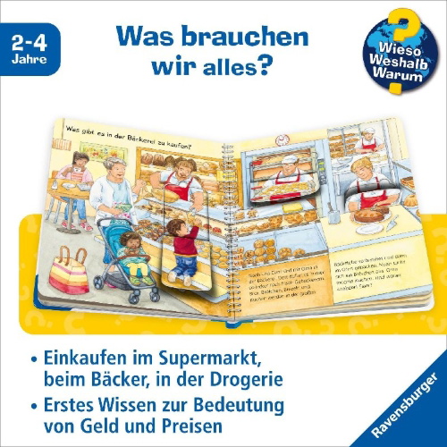 Buchcover und Innenansicht für das Buch: Wieso? Weshalb? Warum? junior, Band 50 - Wir gehen einkaufen