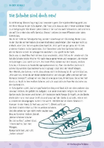 Buchcover und Innenansicht für das Buch: 40 Vorlesegeschichten zur Giraffensprache, ab 6 Jahre