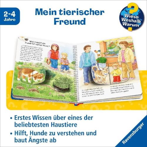 Buchcover und Innenansicht für das Buch: Wieso? Weshalb? Warum? junior, Band 41: Mein Hund