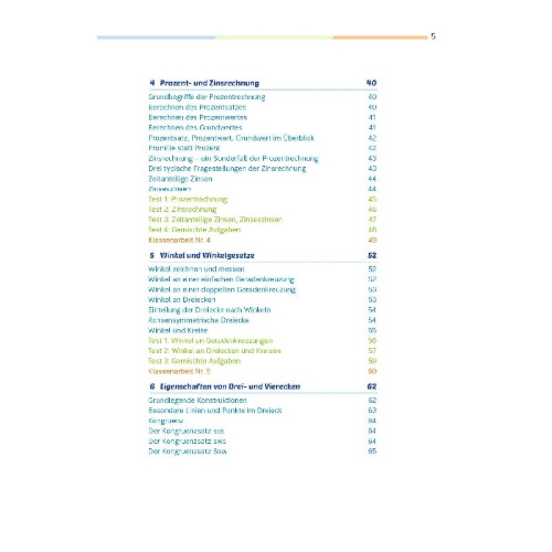 Buchcover und Innenansicht für das Buch: Fit für die Klassenarbeit - Gymnasium. Mathematik 7