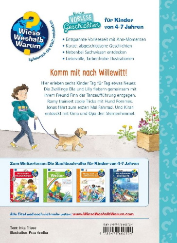Buchcover und Innenansicht für das Buch: Wieso? Weshalb? Warum? Meine Vorlesegeschichten, Band 1 - Was erleben wir Tag für Tag?
