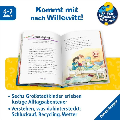 Buchcover und Innenansicht für das Buch: Wieso? Weshalb? Warum? Meine Vorlesegeschichten, Band 1 - Was erleben wir Tag für Tag?