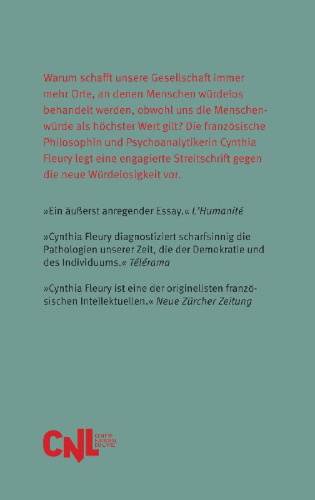 Buchcover und Innenansicht für das Buch: La Clinique de la dignité