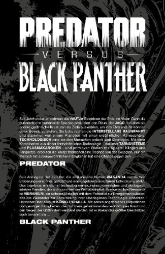 Buchcover und Innenansicht für das Buch: Predator vs. Black Panther (2024) #1-#4