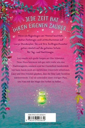 Buchcover und Innenansicht für das Buch: Die Schule für Tag- und Nachtmagie, Band 6 - Eine gefährliche Farbe