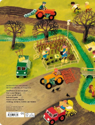 Buchcover und Innenansicht für das Buch: Mein Wimmelbuch: Bei uns im Dorf