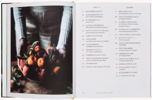 Buchcover und Innenansicht für das Buch: Durch das Jahr mit Our Food Stories