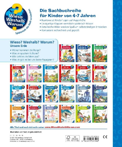 Buchcover und Innenansicht für das Buch: Wieso? Weshalb? Warum?, Band 36: Unsere Erde