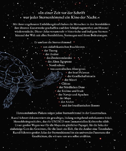 Buchcover und Innenansicht für das Buch: Atlas der Sternenhimmel und Schöpfungsmythen der Menschheit