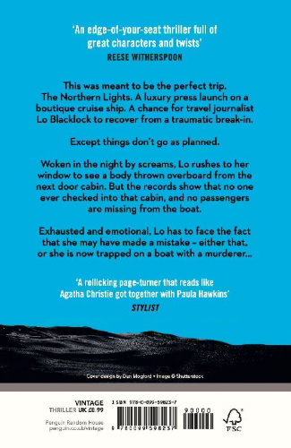 Buchcover und Innenansicht für das Buch: The Woman in Cabin 10
