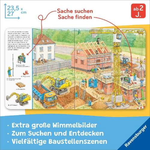 Buchcover und Innenansicht für das Buch: Mein großes Sachen suchen: Viele, viele Baustellen