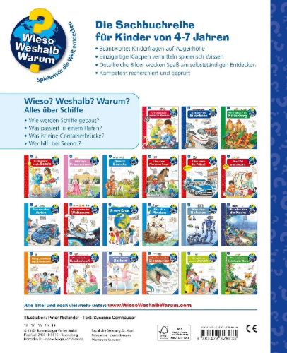 Buchcover und Innenansicht für das Buch: Wieso? Weshalb? Warum?, Band 56: Alles über Schiffe