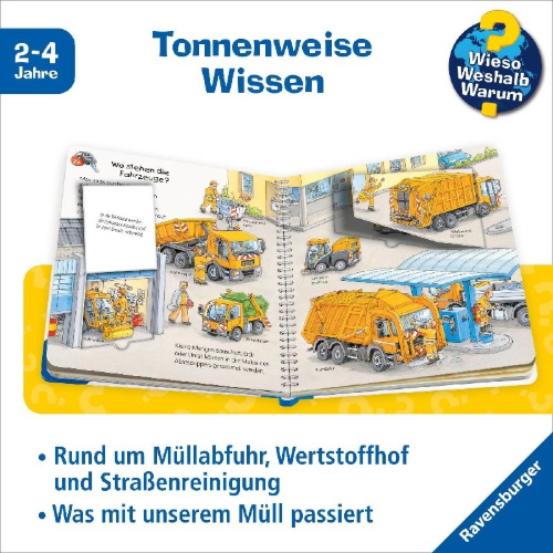 Buchcover und Innenansicht für das Buch: Wieso? Weshalb? Warum? junior, Band 16: Die Müllabfuhr