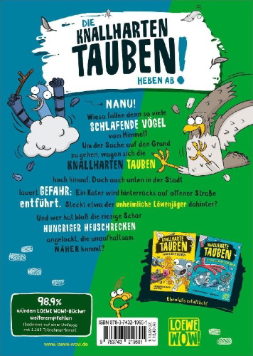 Buchcover und Innenansicht für das Buch: Knallharte Tauben wollen hoch hinaus (Band 8)