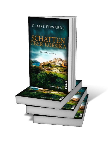Buchcover und Innenansicht für das Buch: Schatten über Korsika