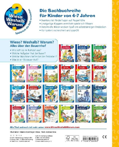 Buchcover und Innenansicht für das Buch: Wieso? Weshalb? Warum?, Band 3: Alles über den Bauernhof