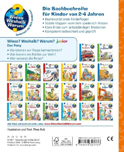 Buchcover und Innenansicht für das Buch: Wieso? Weshalb? Warum? junior, Band 20: Das Pony