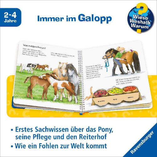 Buchcover und Innenansicht für das Buch: Wieso? Weshalb? Warum? junior, Band 20: Das Pony