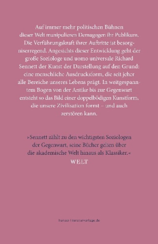 Buchcover und Innenansicht für das Buch: The Performer Art, Life, Politics