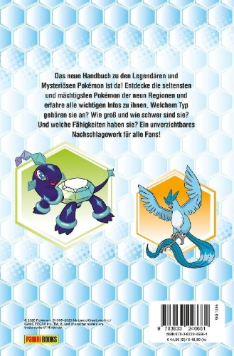 Buchcover und Innenansicht für das Buch: Pokémon - Legendary nd Mythical Guidebook: Deluxe Update Edition